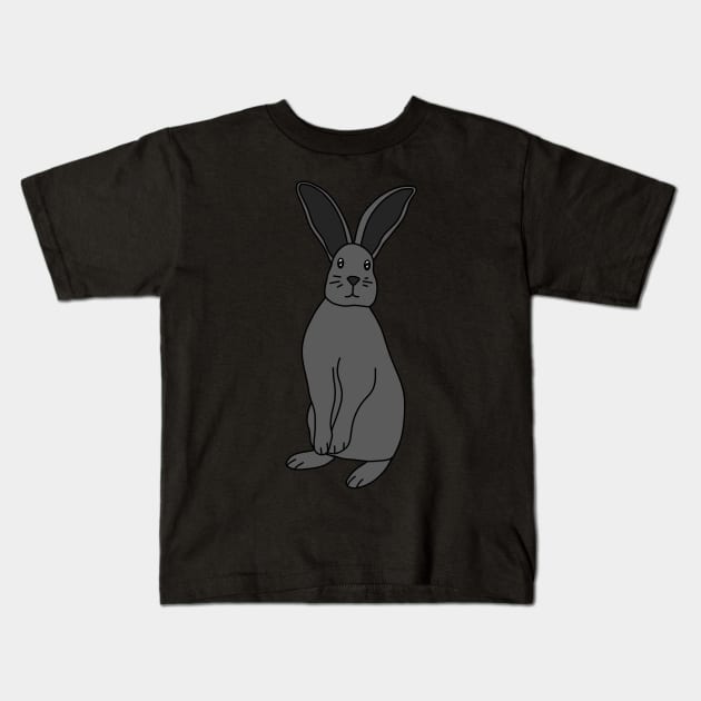 Gray Bunny Kids T-Shirt by Kelly Louise Art